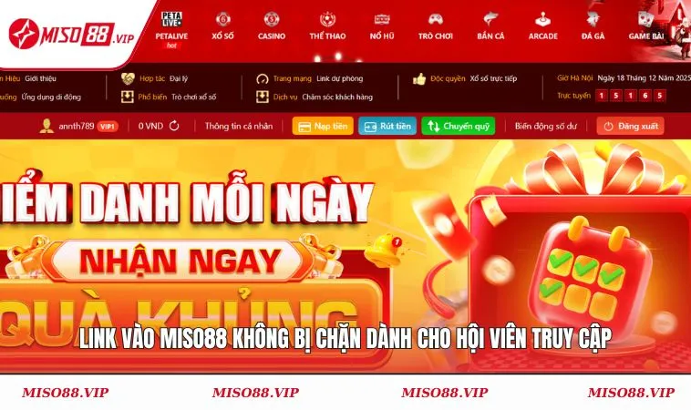 Link vào MISO88 không bị chặn